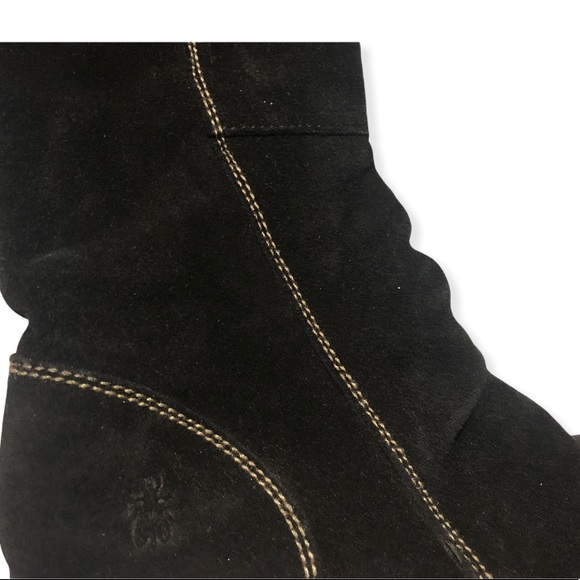 FLY London Yust Tall Oil Suede Leather Wedge Boots - Picture 3 of 10